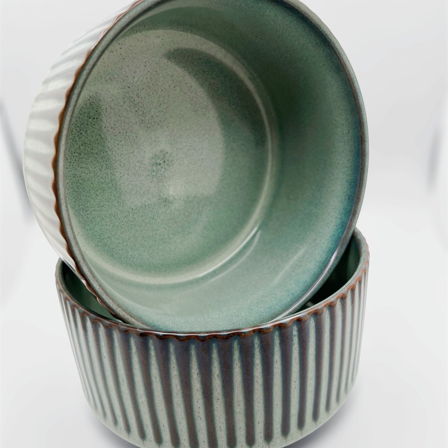 Hundenapf Braun-Grün, 2er Set
