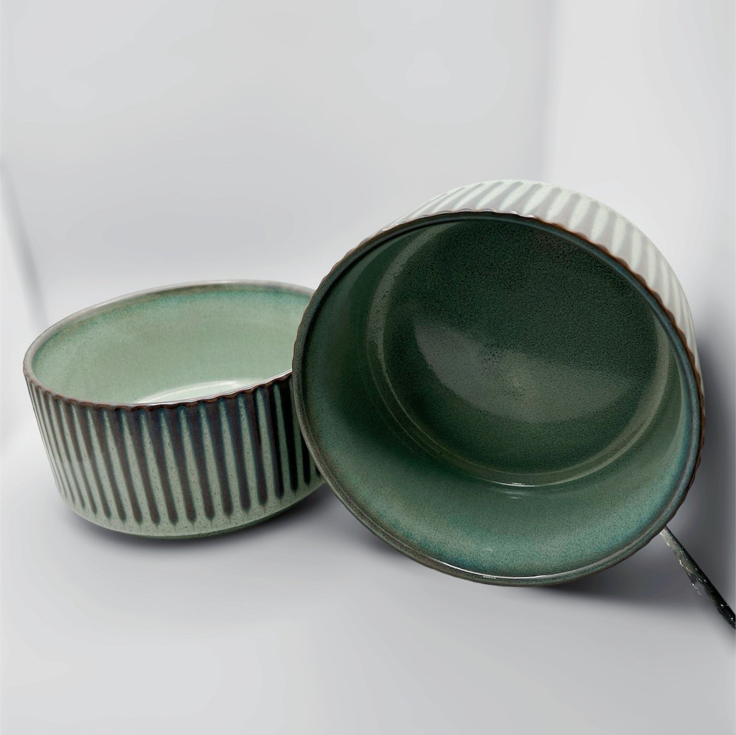 Hundenapf Braun-Grün, 2er Set